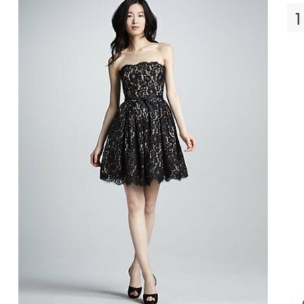 Neiman Marcus Target Robert Rodriguez Lace Strapless Party Cocktail Black Dress✨